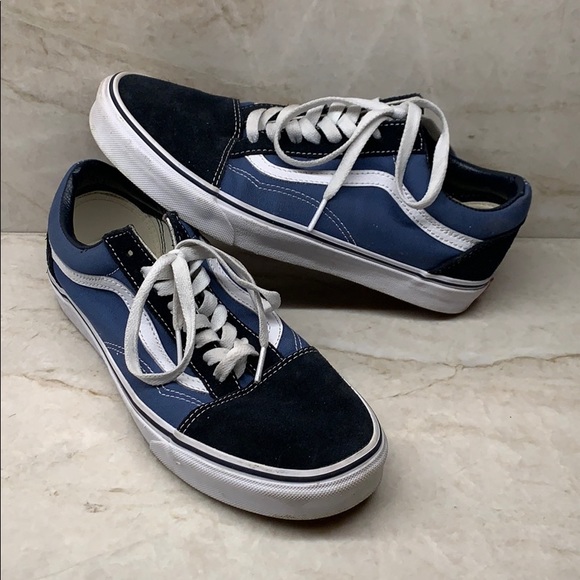 Vans Shoes | Vans Old Skool Bluenavywhite Mens Size 8 | Color: Blue/White | Size: 8 | Dayndayn's Closet
